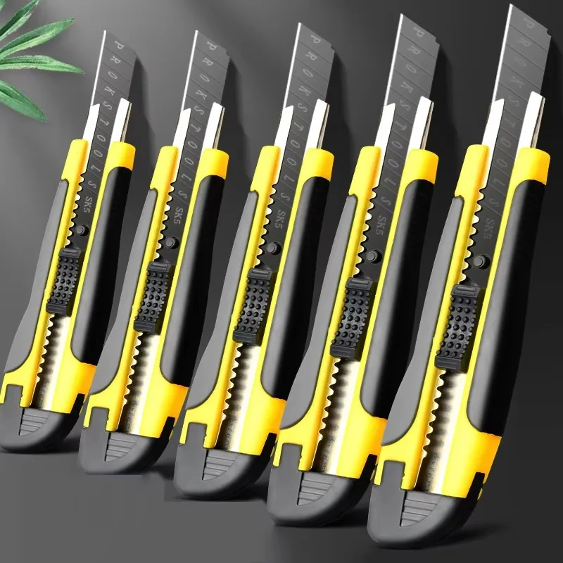 Cuchillo de arte grande, cortador de papel de acero inoxidable, mango de plástico multiusos, papelería duradera para manualidades, papel tapiz, regalo escolar