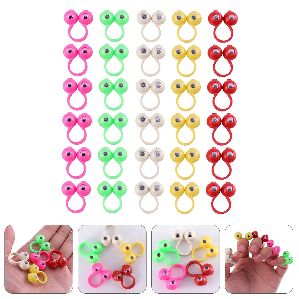 50 Pcs Brain Toy Eye Ring Eyes Finger Puppets Halloween Child Bulk Childrens Toys