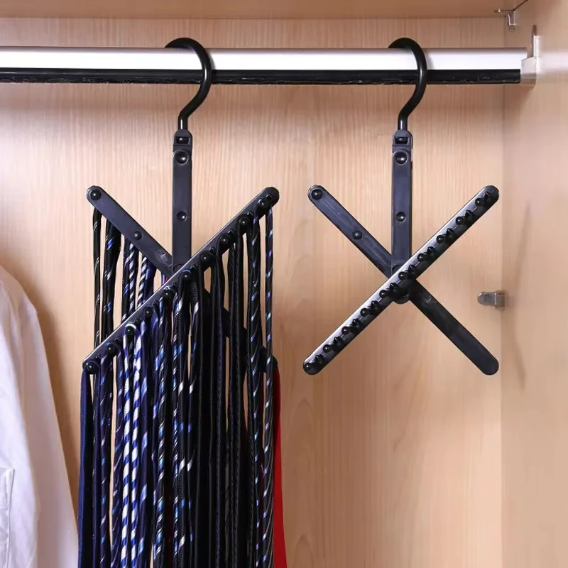 Adjustable Tie Storage Hanger Rack 360 Degree Rotating Household Tie Shelf Belt Silk Scarf Artifact Cabinet Organizer Hangers image 4