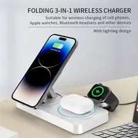3 in 1 Magnetic Wireless Charger Foldable Phone Stand Fast Charging Station For iPhone 16 15 14 Pro Max iWatch 10 9 Airpods Pro2