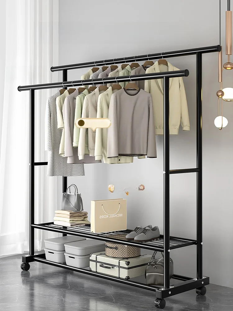 Simple Coat Rack Floor Indoor Hanger Bedroom Clothes Single Rod Rack Household Clothes Hanger Dormitory Clothes Hanger