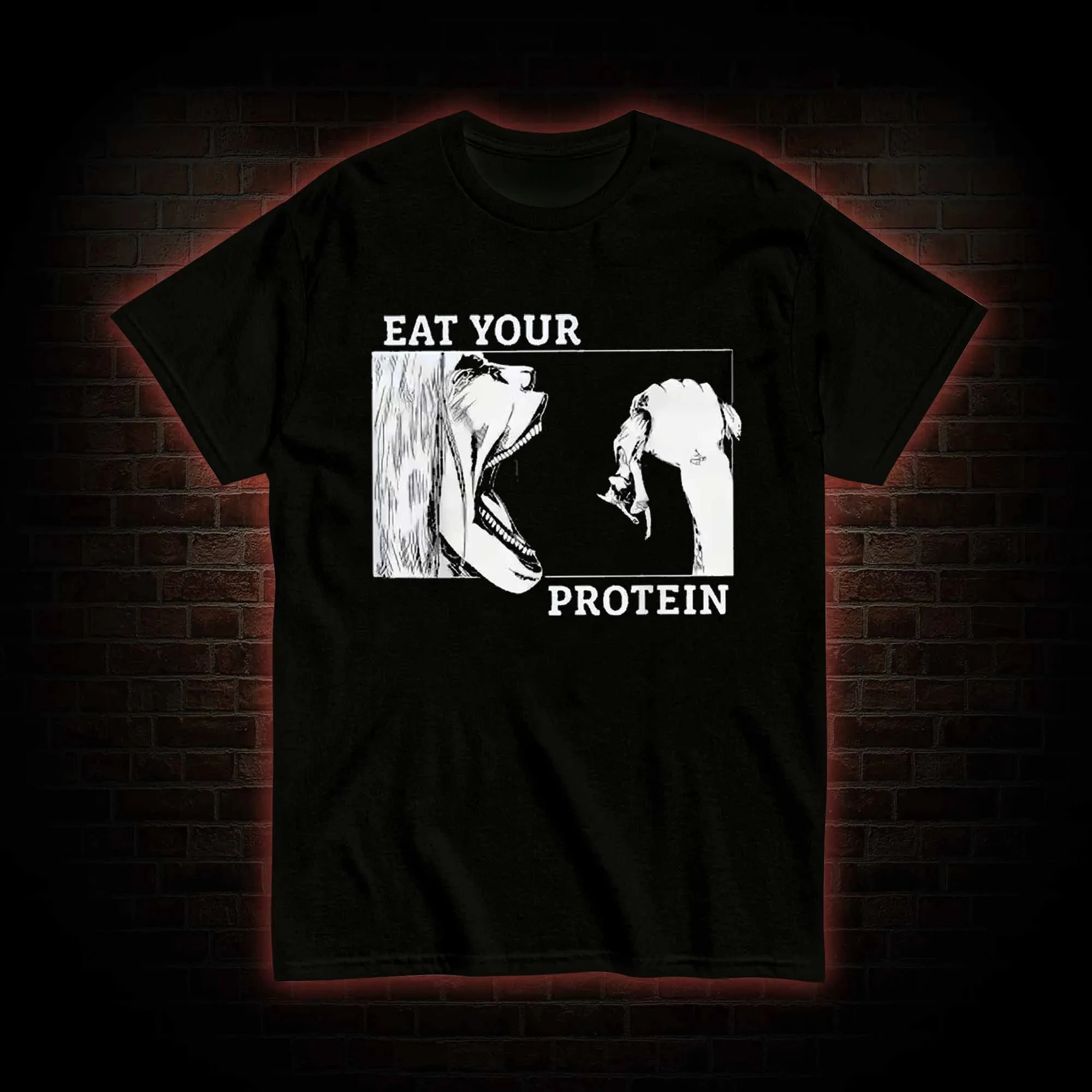 2026 New Protein Eating Fun Human Evolution Retro Pattern T-shirt for Men and Women 100% Cotton T-shirt Short Sleeve Top