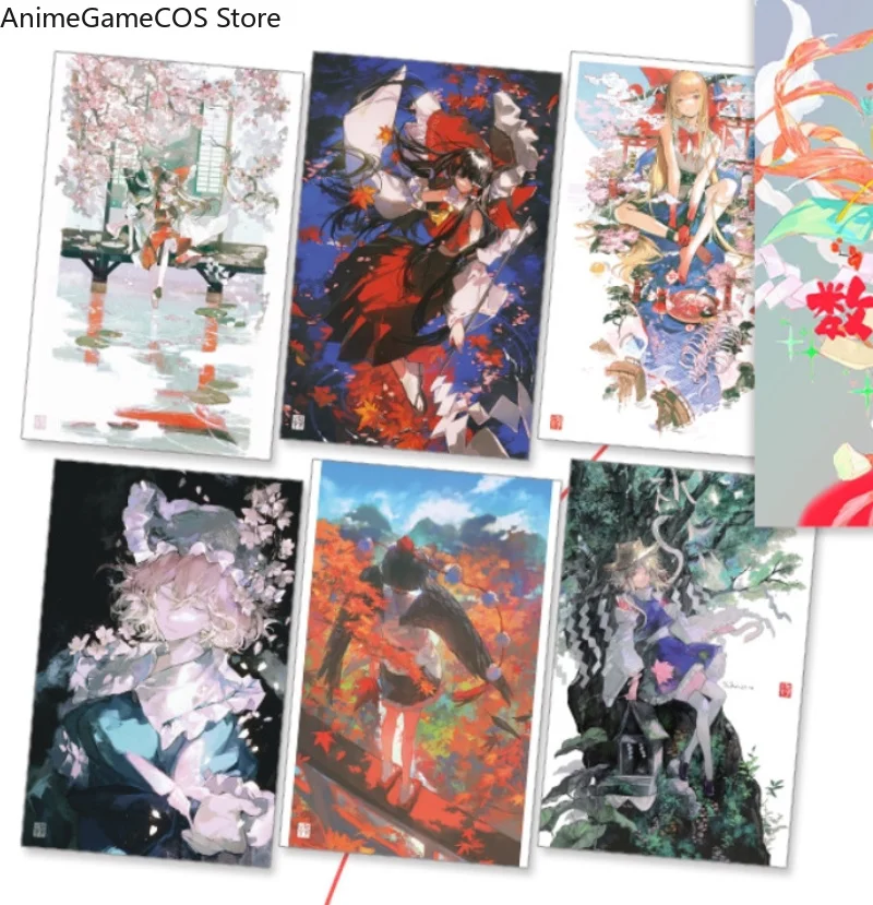 Anime Touhou Project Hakurei Reimu Acrylic Standee Desktop Ornament Postcard Collection Photo Card Birthday Gift Xmas Cosplay