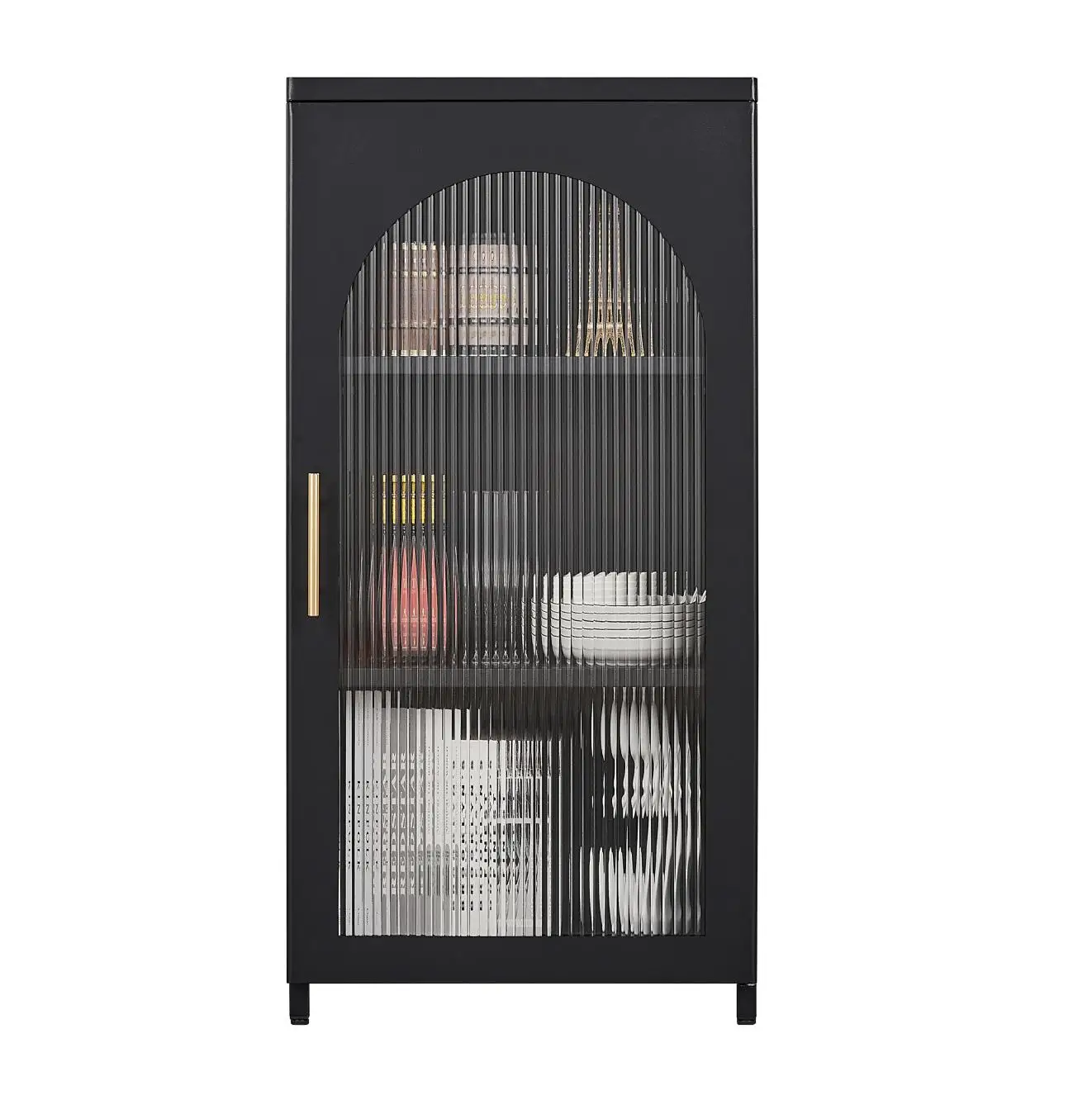 Home furniture Custom Colorful Metal Glass Door bookcase Living Room Display Storage Cabinet With Shelf