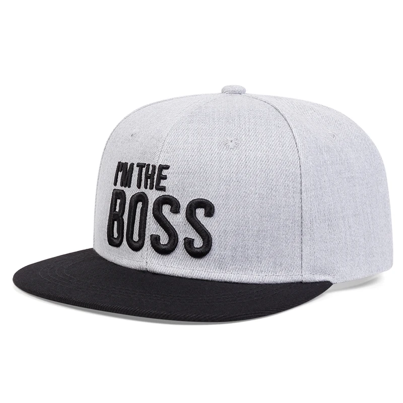 Unisex I 'M THE BOSS Letter Embroidery Hip-hop Hats Outdoor Adjustable Casual Baseball Caps Sunscreen Hat