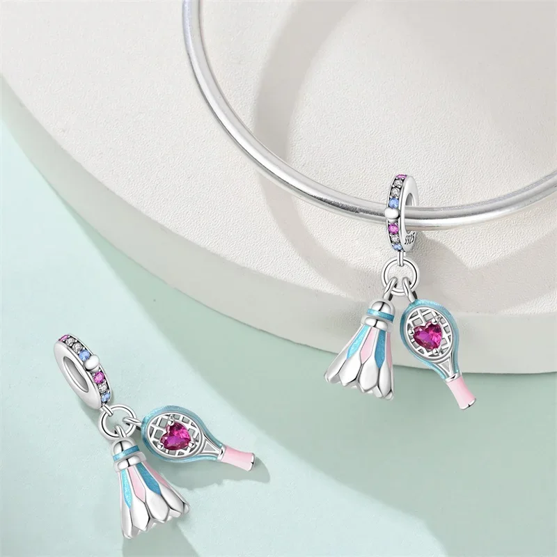 925 Sterling Silver Sports Series Pendants Golf Boxing Baseball Table Tennis Charms Beads Fit Bracelet DIY Jewelry Marking Gift