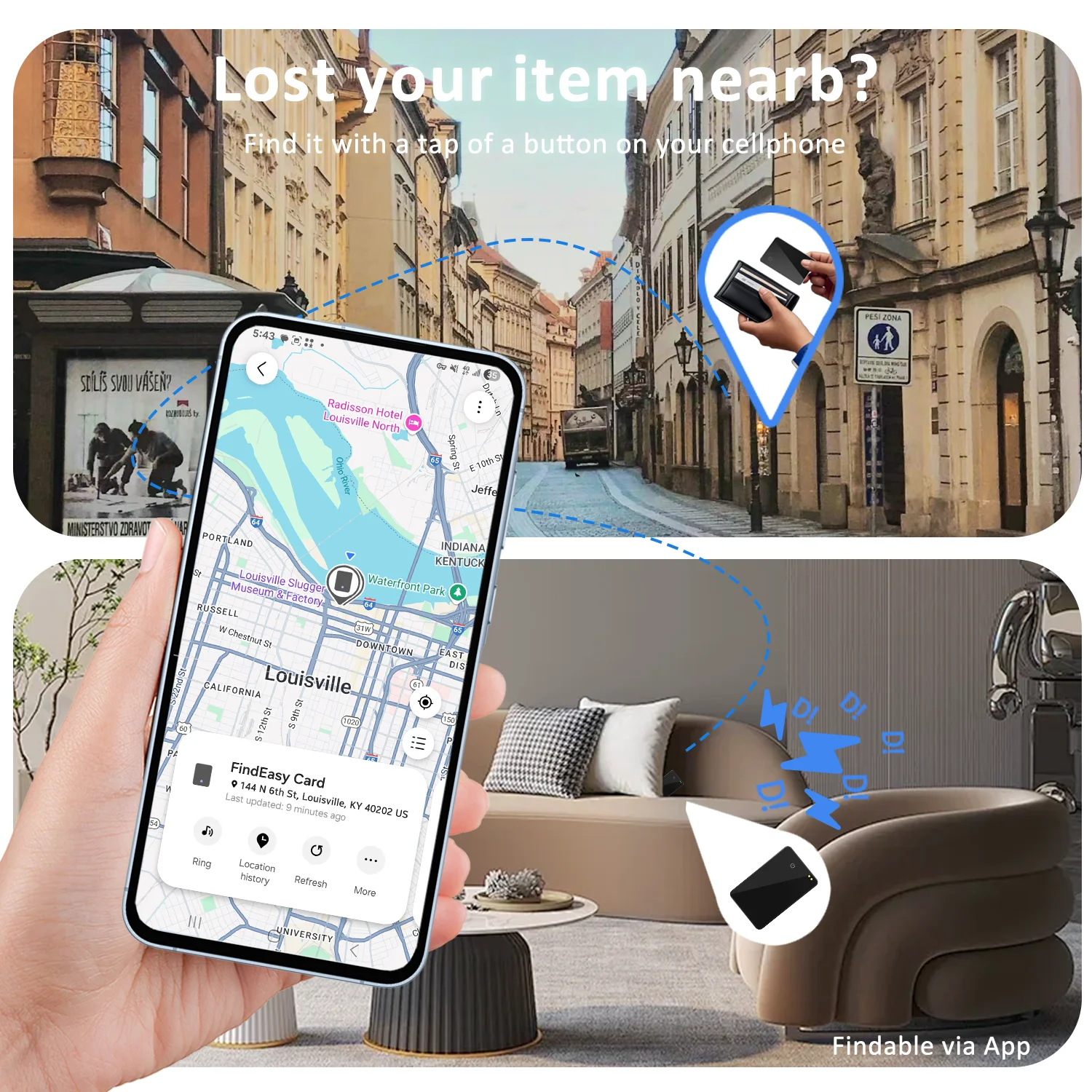 بطاقة تعقب محفظة بلوتوث لجهاز Samsung Galaxy Smart Tag GPS Locator Item Finder تعمل مع Samsung SmartThings
