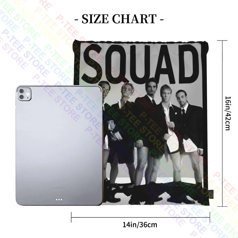 Backstreet Boys Squad Drawstring Bags Gym Bag Vintage Art Print Lightweight School Sport Bag