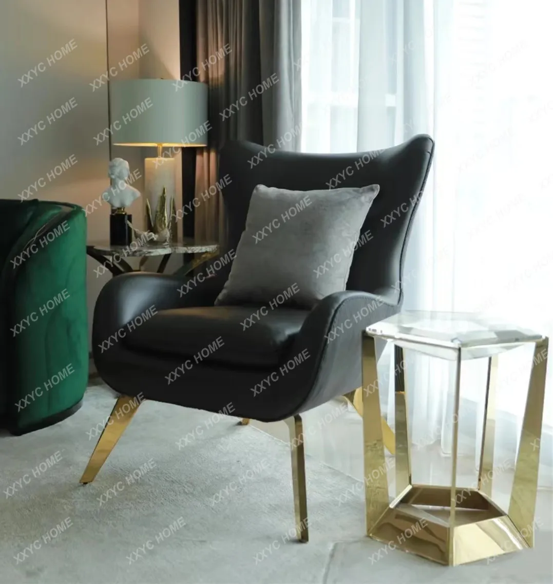 American light luxury champagne gold sofa side table, diamond crystal corner table