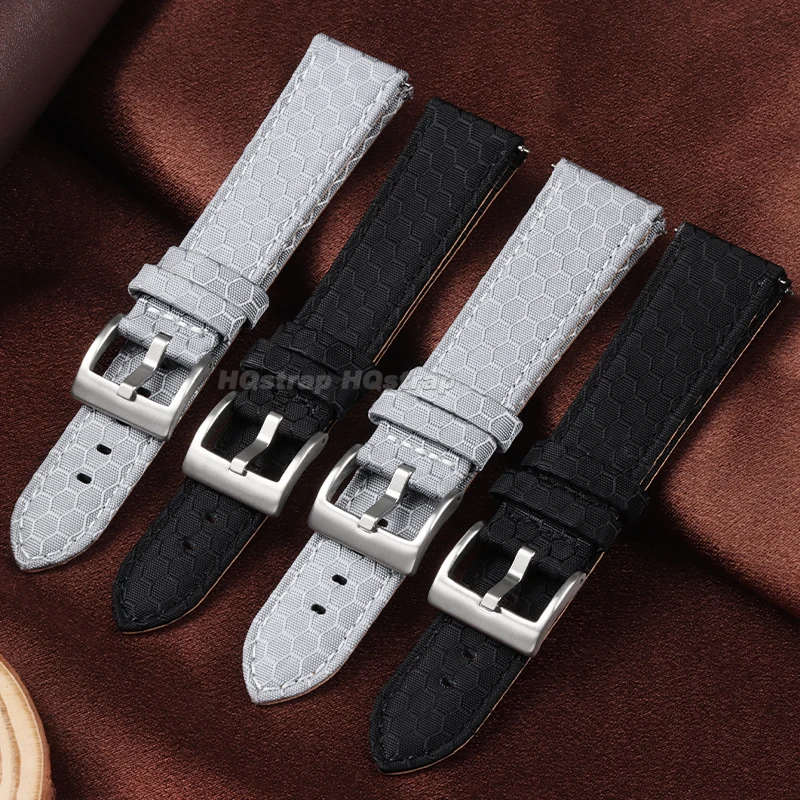 Винтажный нейлоновый кожаный ремешок 20 мм 22 мм, ремешок для часов Seiko для Omega, браслет, быстросъемный универсальный браслет для мужчин и женщин