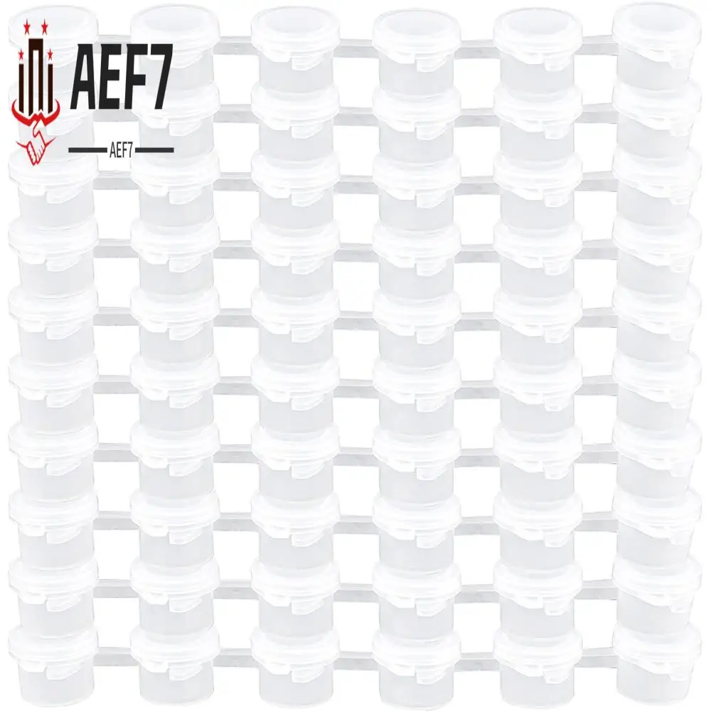 

AEF7-10 Strips 60 Pots Empty Paint Pots White Paint Cup Strip Paint Storage Containers Painting Crafts Supplies For Classroom