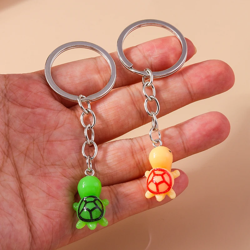 

Cartoon Animal Keychains Resin Turtle Charms Key Rings for Women Men Car Key Handbag Hanging Key Chains DIY Jewelry Accessories