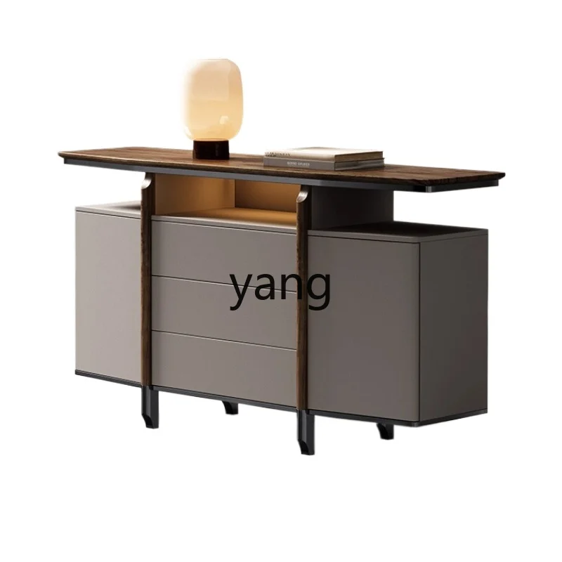 YHM light luxury side cabinet minimalist entrance premium walnut wine cabinet