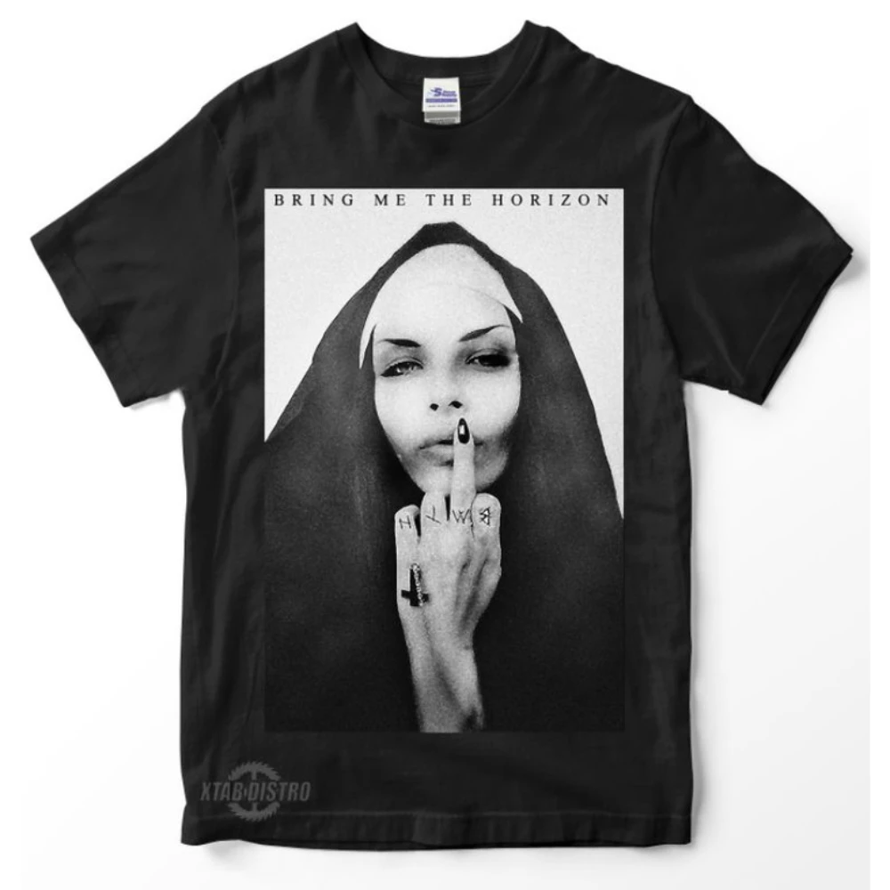 

2025 Bring ME The HORIZON Nun Premium T-shirt Bmth Nun Band Print T-shirt Deathcore The Black Dahlia Murder Suicide Silence