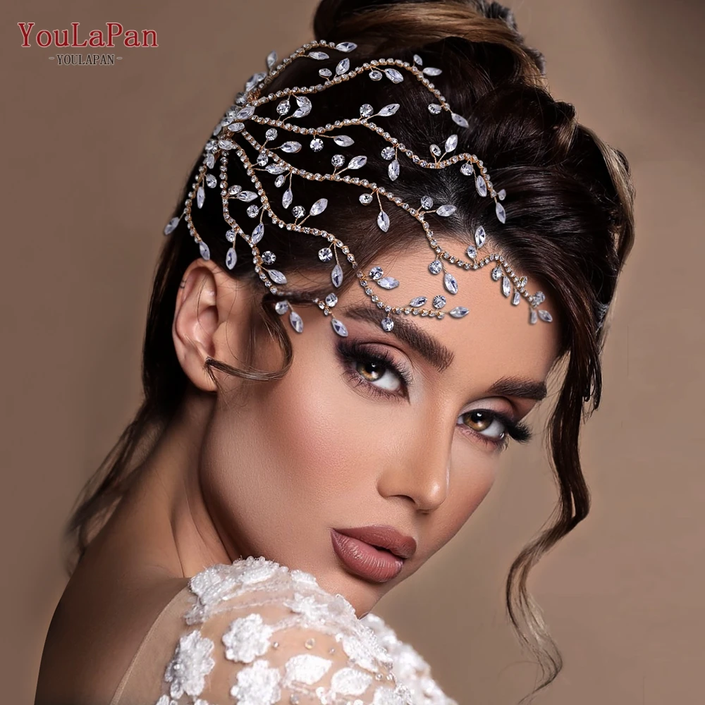 YouLaPan-مشابك شعر للعروس للنساء ، إكسسوارات شعر للزفاف ، غطاء رأس للأميرة ، أغطية رأس للعرائس ، حلي شعر للحفلات ، HP481