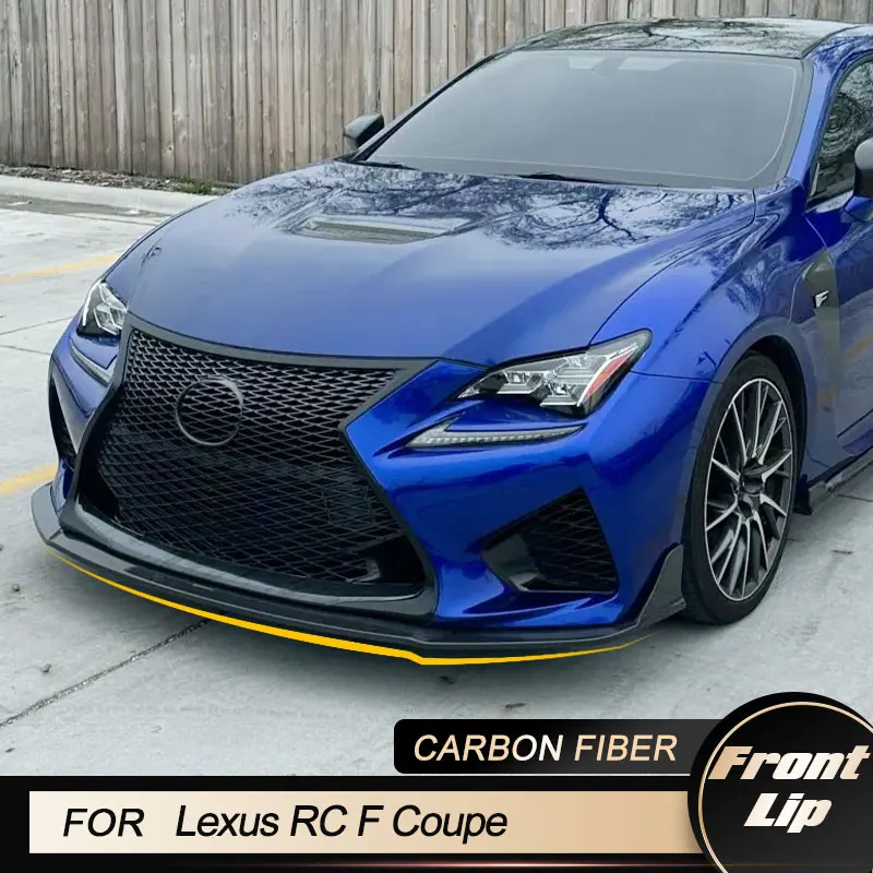 Car Front Bumper Lip Spoiler For Lexus RC F Base Coupe 2-Door 2015-2018 Racing Front Lip Chin Apron Splitters Carbon Fiber