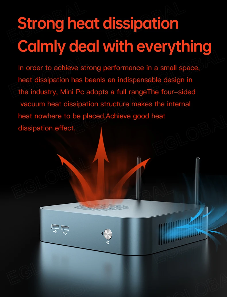 Eglobal AMD Mini PC Ryzen 7 4800H Gaming Desktop Computer 2 * DDR4 M.2 NVMe Windows 11 10 Radeon Graphics 3 * 4K Display HTPC WiFi6