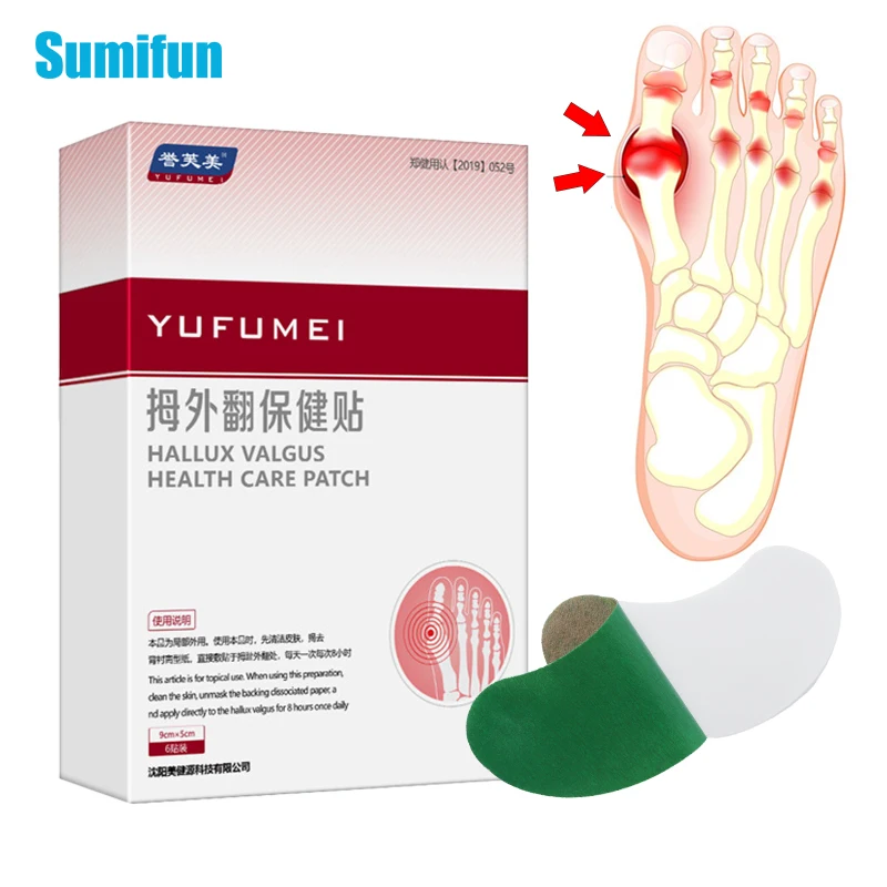 

6pcs/box Gout Treatment Patch Finger Toe Bunion Pain Relief Medical Plaster Foot Bone Thumb Corrector Stickers Health Care