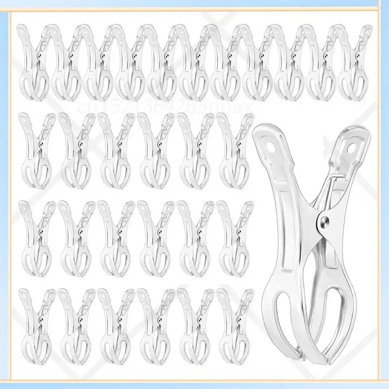 -SPOR 30 Pcs 4.5 Inch Stainless Steel Pool Cover Clips Pool Cover Clamps Jumbo Metal Swimming Pool Winter Cover Clips Durable