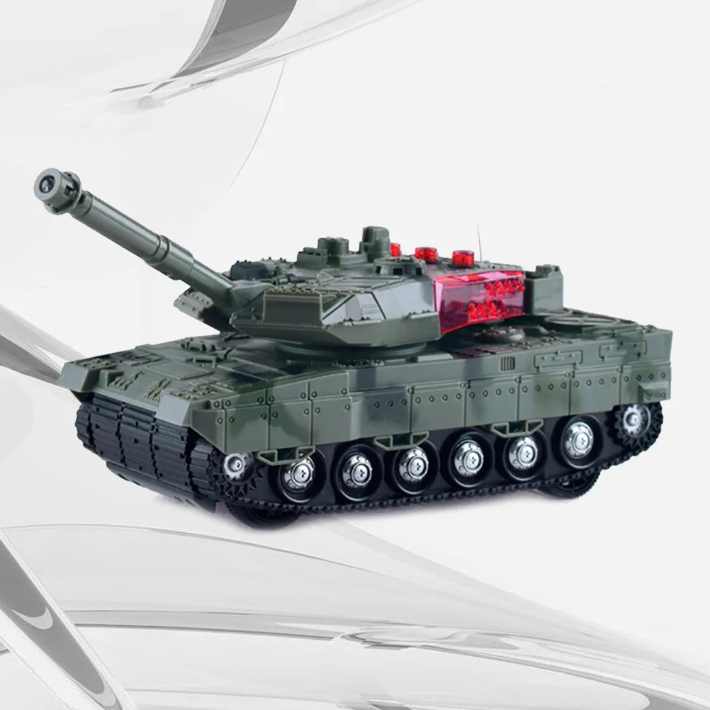 

Green Rc Car Remote Control Tank Rotating Turret Electric Mover Light Sound Birthday Gift Vehicle for Kids