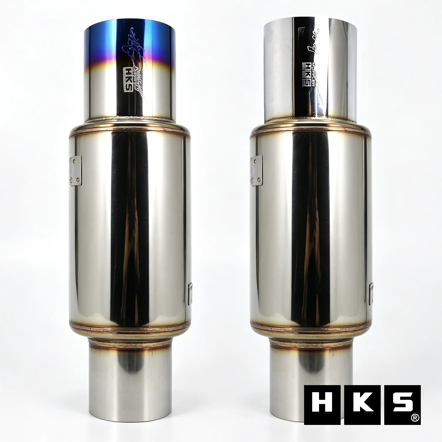 

Universal HKS Hi-Power Exhaust Muffler Straight Through Stainless Steel Car Racing Cannon Muffler JDM Modified Exhaust Tail Pipe