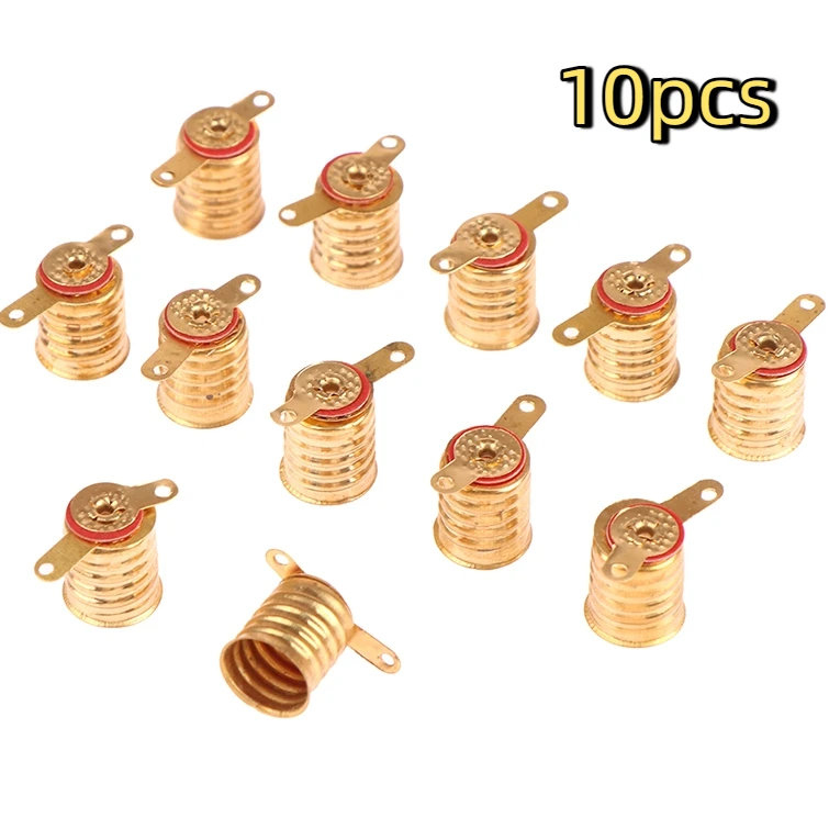 10Pcs E10 Screw-Type Copper Lamps Base Bulb Small Electric Bead Lamp Holder Home Experiment Circuit Electrical Test Accessories