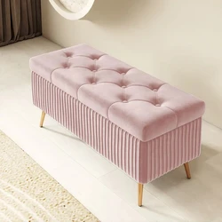 Nordic Fabric Ottomans long Sofa Bench with Storage luxury Home Creative Doorway Corridor Shoe Changing Stool Fitting Room chair