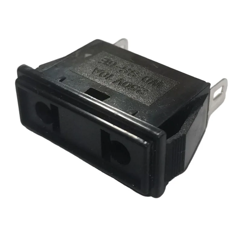 2PCS Preto 10A Chassis Feminino 2PIN AC EUA 1-15R Soquete Inline EUA UE tomada de energia elétrica AC Conector De Alimentação Industrial