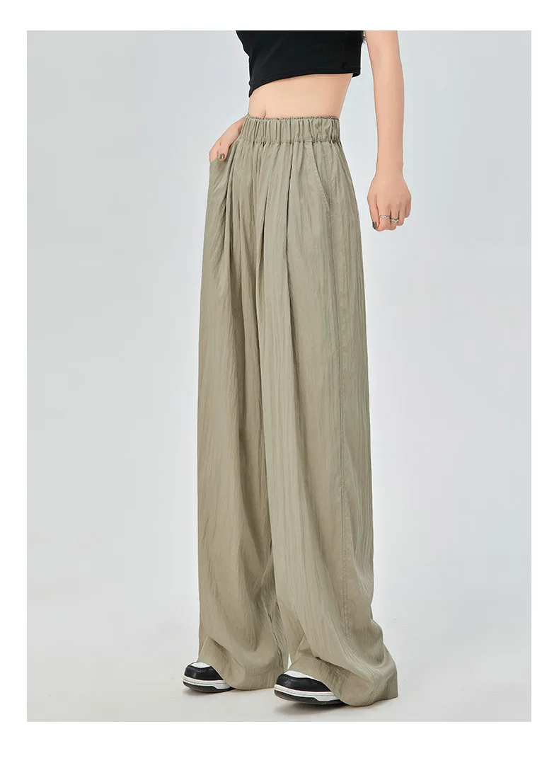 Wijde pijpen broek meisjes Japan Dames Zomer Stedelijk Casual Trend Fit Vakantie Reizen Sneldrogend Patchwork Zacht uitgehold Modaal Retro