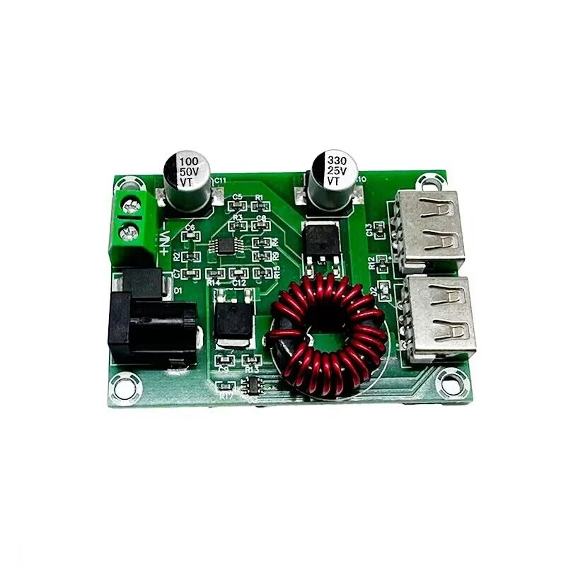 1 pz XH-M224 Dual USB Output Module Green PCB Dual 5V 3A modulo scheda di ricarica ricaricabile