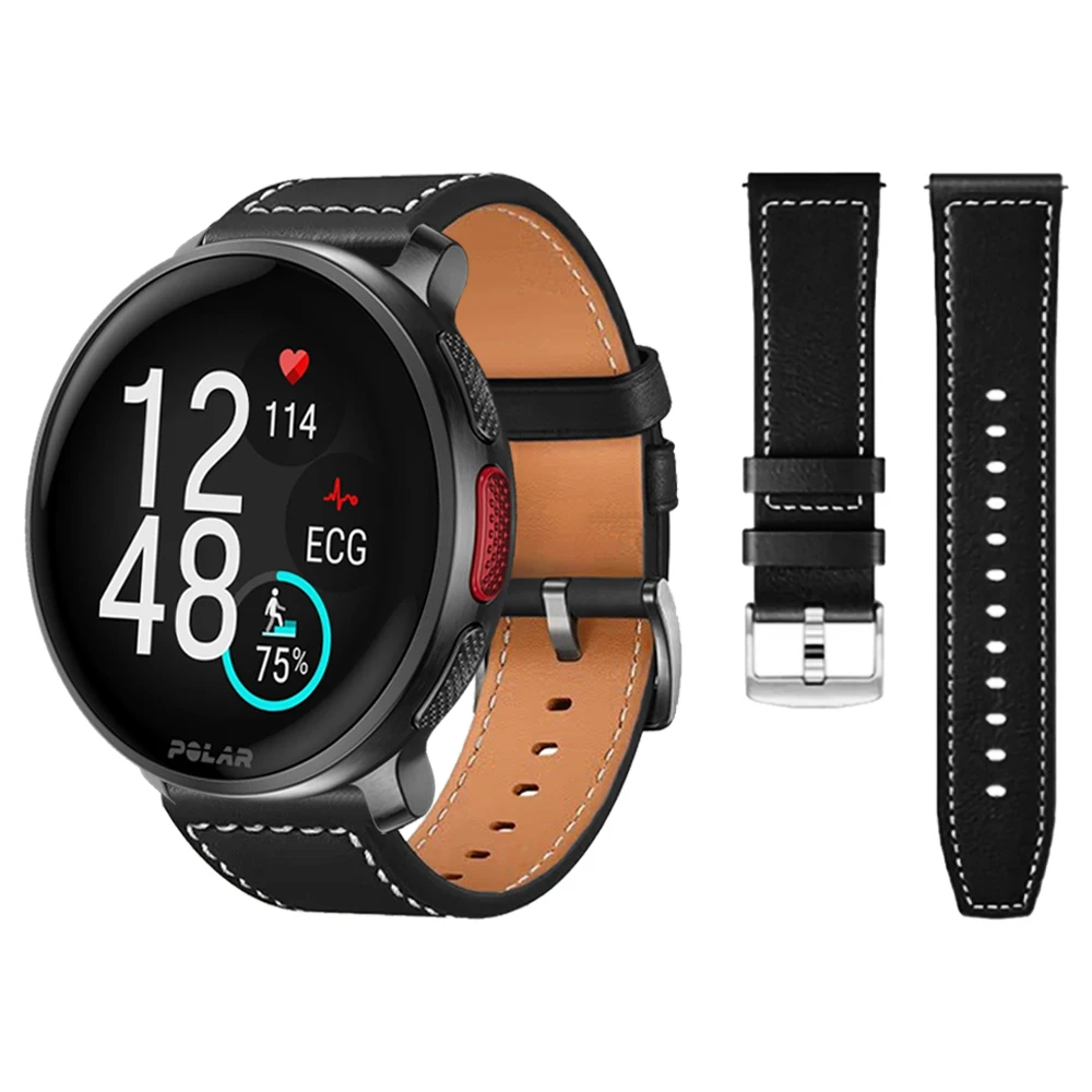 Cinturino in pelle 22mm 20mm per cinturino Polar Pacer Vantage V3 M2/M Grit X Pro Band Polar Ignite 3 2/Unite Bracciale Correa casual
