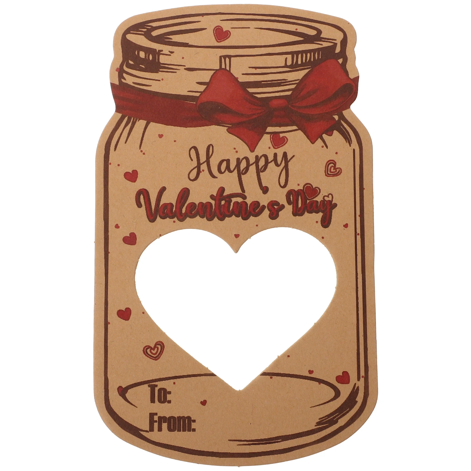 

1 set Drift Bottle Valentine Cards Heart Greeting Cards Vintage Jar Shape for Kids Party Gift Exchange Valentine Card for Kids