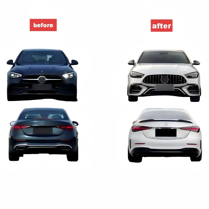 C-Class W206 2022-2023 Upgrade C63S AMGS Body Kit No Cutting Needed Car Modification Parts