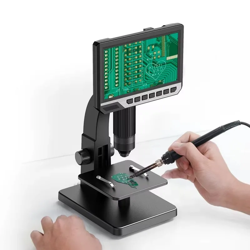 Buy Online Magnification Camera 2000X 7Inch LCD Screen Dual Len Video Optics Electron Digital Microscope for Mobile Phone Repair