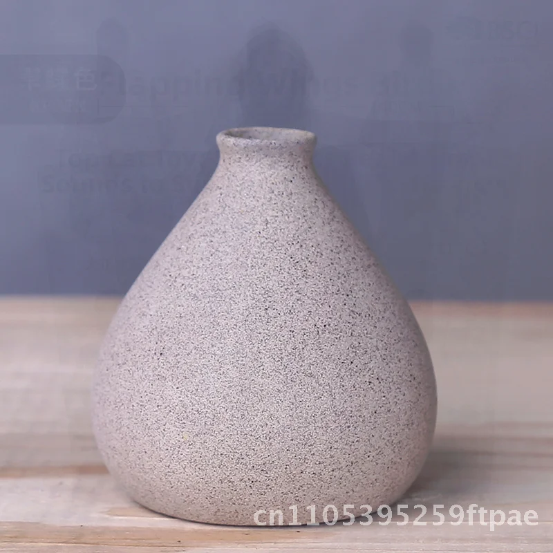 Colorful Ceramic Decorative Vase Creative Dry Wet Small Flower Pot for Home Living Room Gray White Rose Red Grass Green Blue