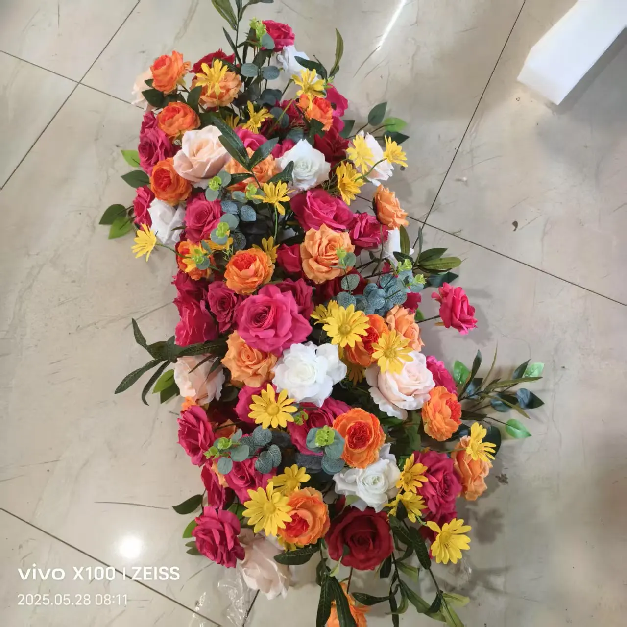 2m Luxe Kunstbloemen Bruiloftdecoratie Tafel Langerloper Bloemenrij Bloemige Achterwand Arrangement Wandboog Decoratie