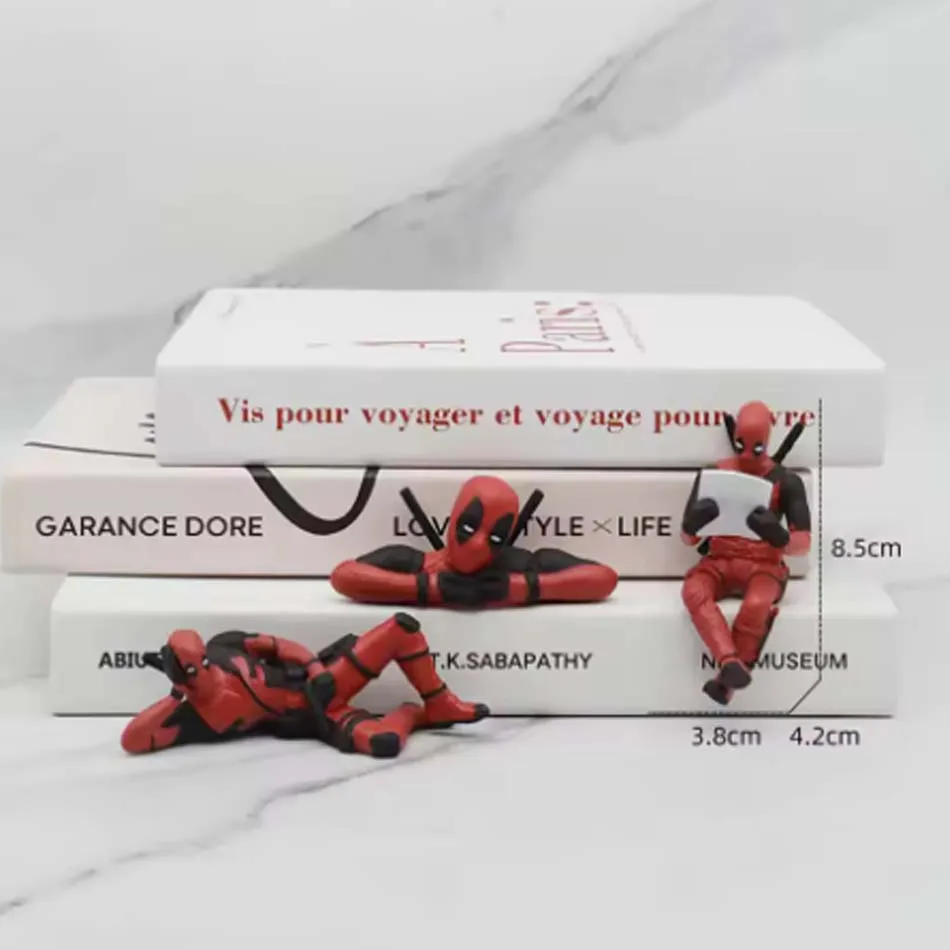 Hot 6 Pcs Deadpool Action Figures Statue Set Desktop Ornament Car Home Office Interior Decor Miniature Model Decorative Gift