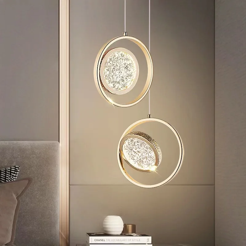 

Nordic Ring Pendant Indoor Lightings Home Decor Acrylic LED Night Lights Bedside Living Room Kitchen Island Study Chandeliers