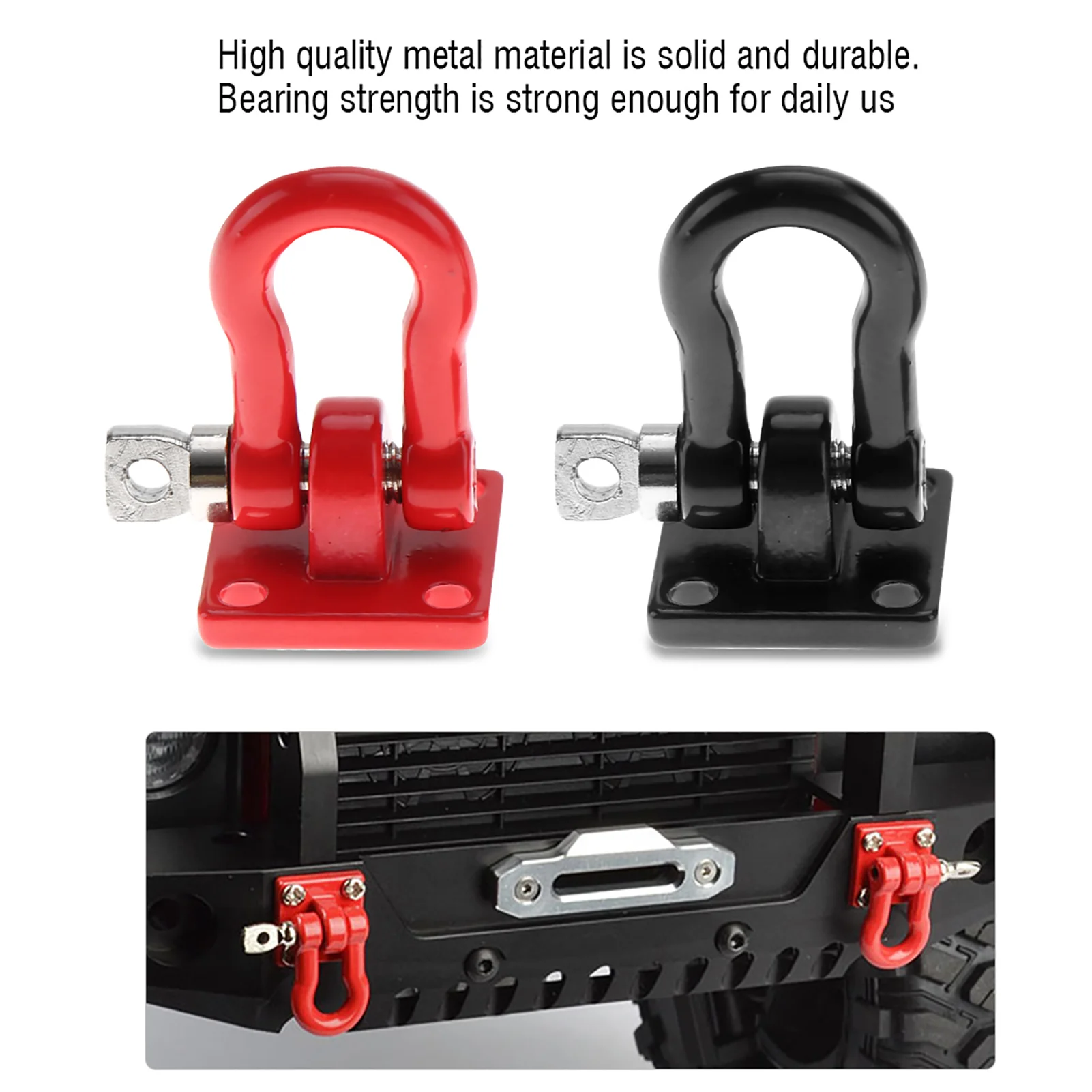 RC Tow Chain Hook, Suitable for 1/10 Scale Off-Road Vehicles RC Crawler Realistic Accessories Red Rescue Tow Chain Lock