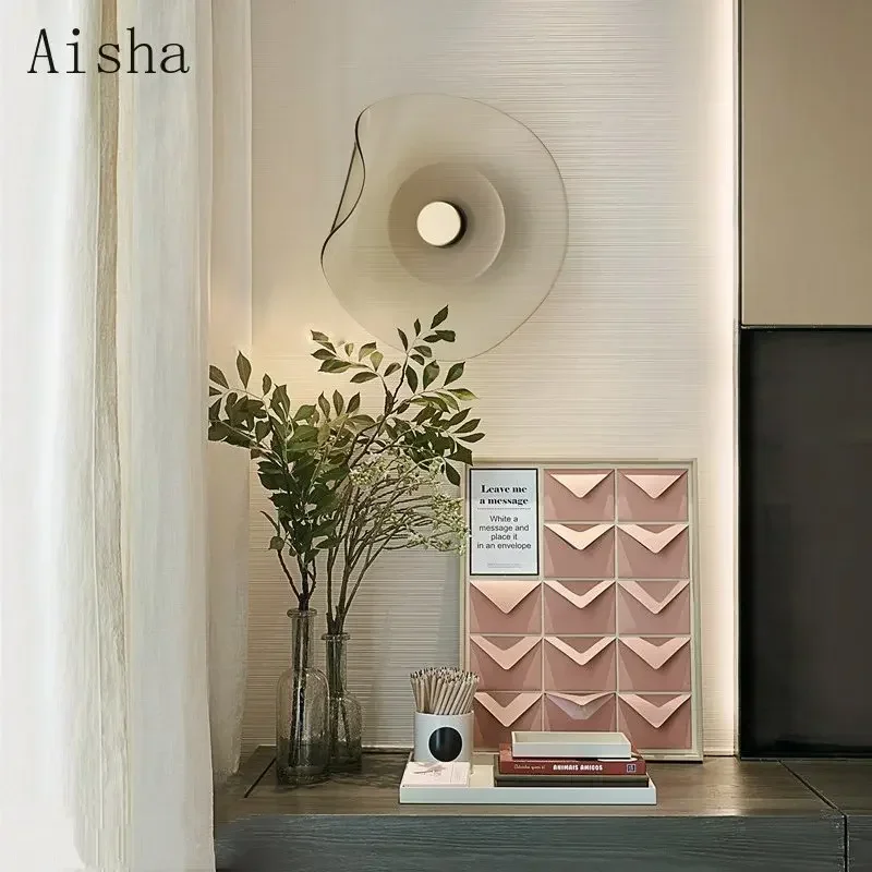 الشمال زجاج إبداعي الجدار مصباح جولة العنبر/الزجاج الدخاني الجدار الشمعدان الحد الأدنى غرفة نوم غرفة المعيشة خلفية ضوء الزخرفية #3