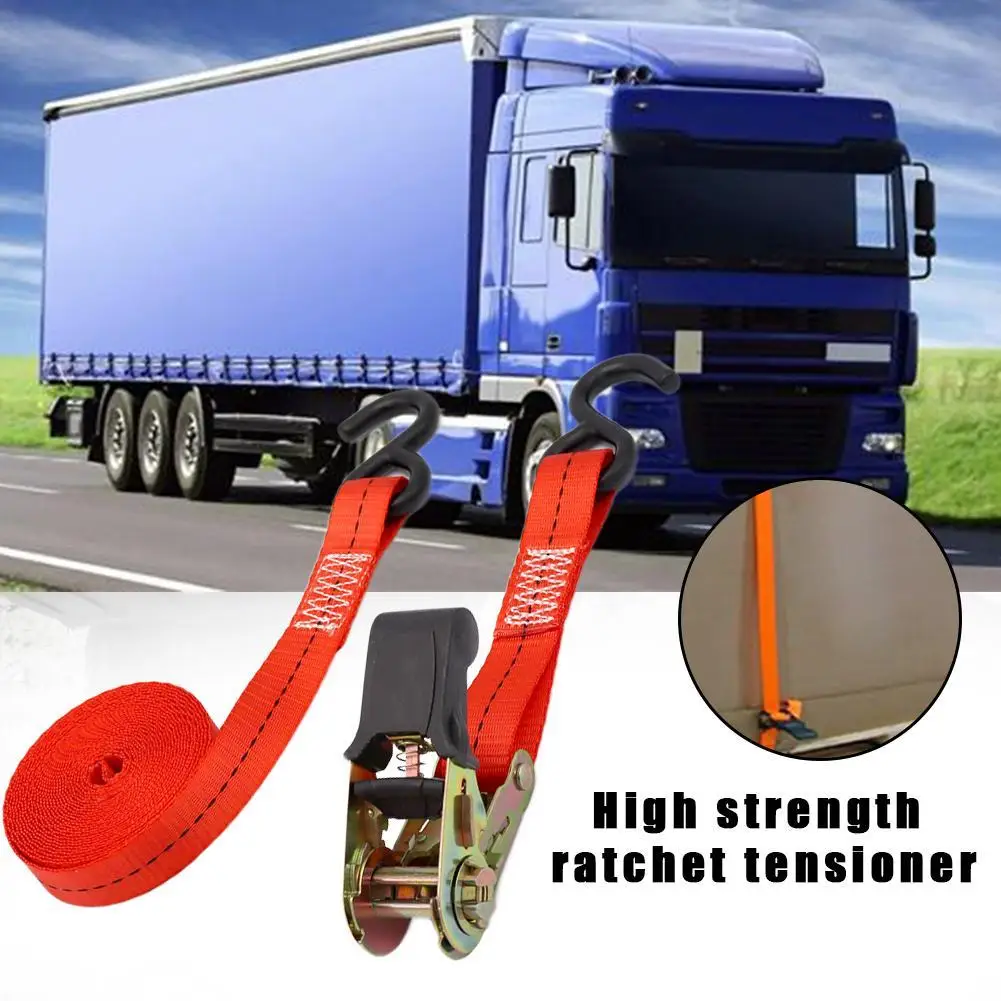 Ratchet Tie Down Cargo Straps Lashing Package Webbing Hold Secure Ratchet Belt Moving Hauling Trucks Motorcycle Ratchet Straps