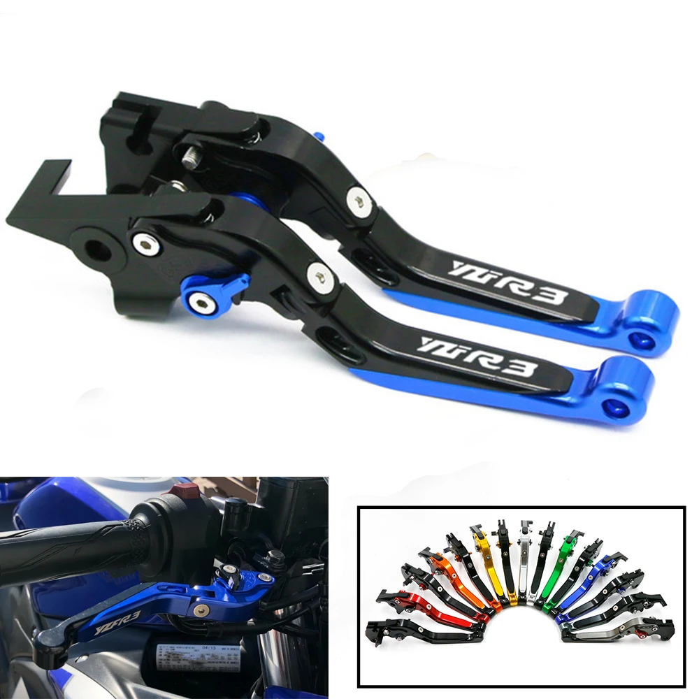 For YAMAHA YZFR3 YZF R3 YZF-R3 R3 2015-2023 Motorcycle Accessories Handlebar CNC Folding Extendable Brake Clutch Levers