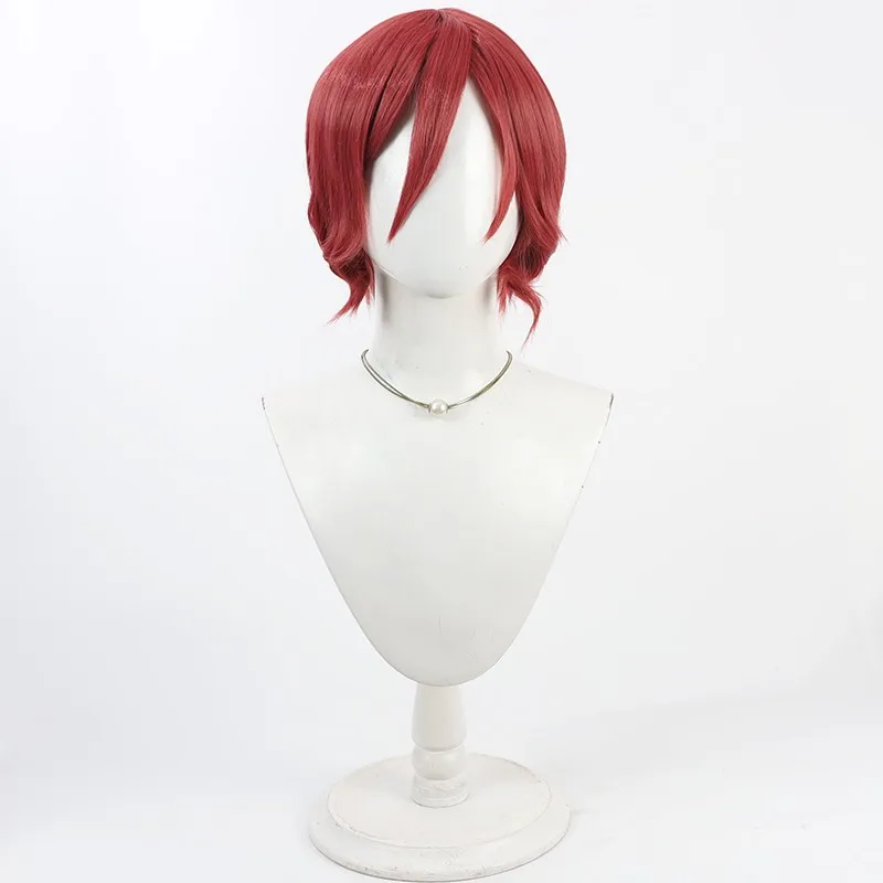 Touken Ranb Omokage Cosplay Wig 30cm Short Straight Red Men Heat Resistant Synthetic Hair Halloween Party