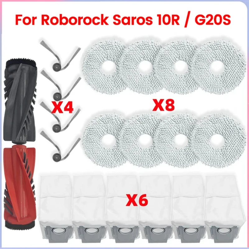 A44F-dla Roborock Saros 10R / G20S Ultra części próżniowe wałek główny szczotka boczna ściereczka do mopa akcesoria do worków na kurz