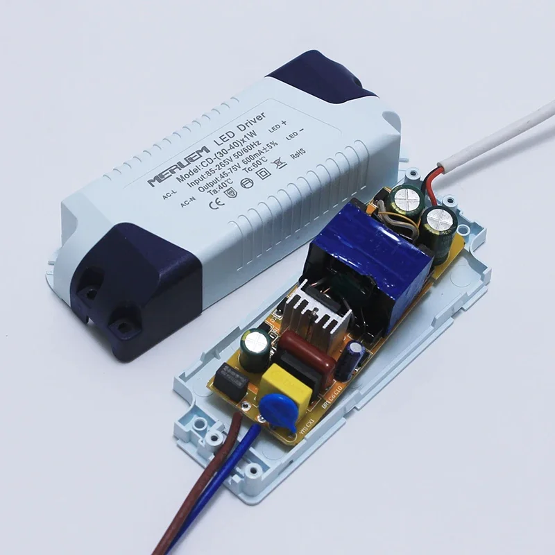 36W-40W LED Panel Lamp Power Supply Lighting Transformer AC85-265V Output:600mA,DC45-75V External Driver