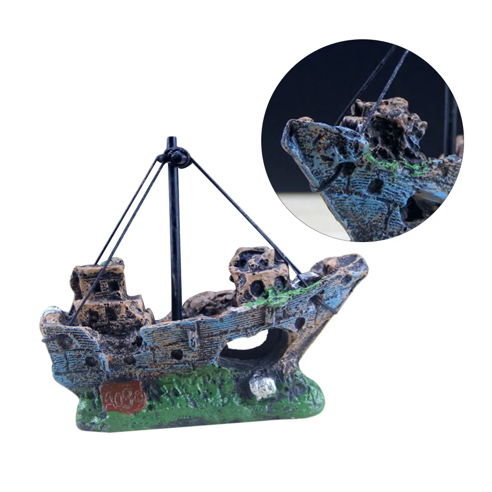 

1Pcs Aquarium Simulation Pirate Ship Ornament Resin Craft Unique Fish Tank Decoration Safe for Fish Attractive Aquarium Scenery