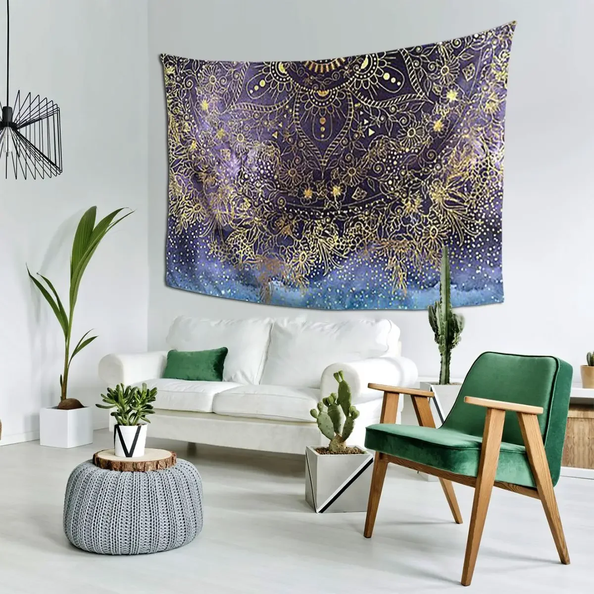 Gold Floral Mandala And Confetti Imag Tapestry Art Wall Hanging Home Decoration Tapestries for Living Room Bedroom Dorm Room