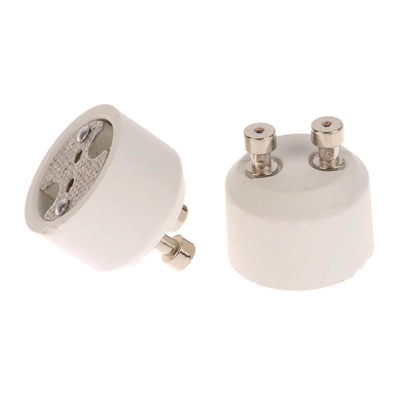 2Pcs GU10 To MR16 Ceramic Socket Base Halogen LED Light Bulb GU10 To GU5.3 G5.3 G4 Adapter White Converter Lamp Holder