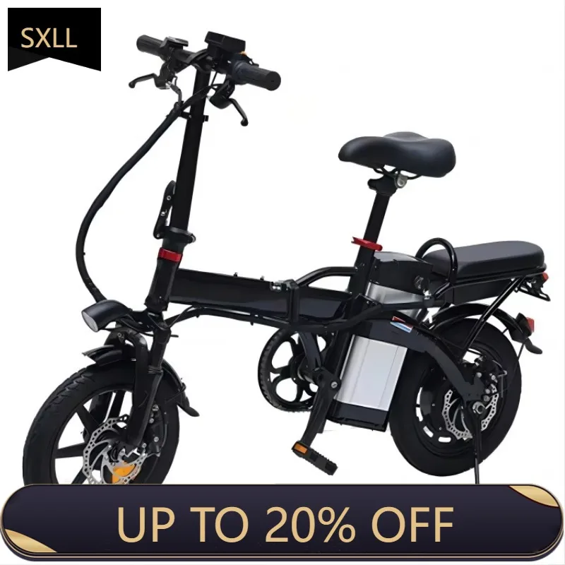 SXLL  Convenient mini electric bicycle Multifunctional small power bicycle with LCD screen Steel folding folding lithium battery
