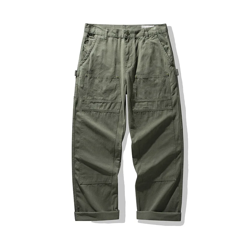 100% Cotton Good Quality Canva Pants for Men All Season Multi Pocket Solid Color Classical Outdoor Climbing Trouser for Workers
